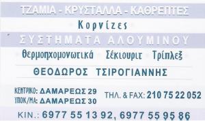 ΤΖΑΜΙΑ  ΚΡΥΣΤΑΛΛΑ ΠΑΓΚΡΑΤΙ - ΚΑΘΡΕΠΤΕΣ ΠΑΓΚΡΑΤΙ - ΚΟΡΝΙΖΕΣ ΠΑΓΚΡΑΤΙ - ΤΣΙΡΟΓΙΑΝΝΗΣ ΘΕΟΔΩΡΟΣ